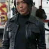 9 1 1 S08 Athena Grant Black Leather Jacket