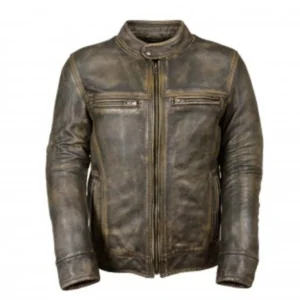 Abriel Distressed Leather Jacket