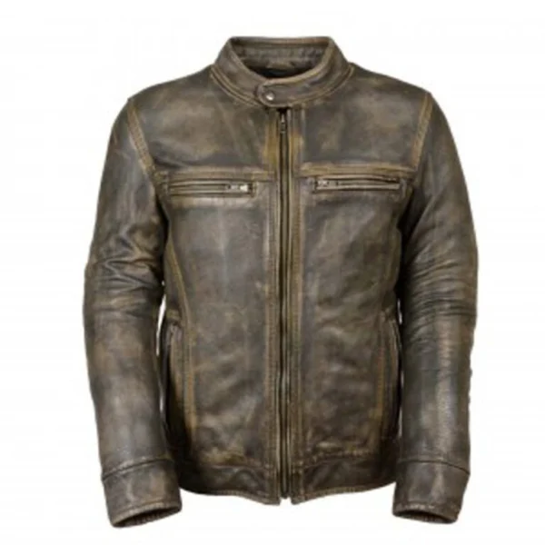 Abriel Distressed Leather Jacket
