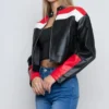 Addalyn Women Cropped Cafe Racer Durable Leather Jacket Front