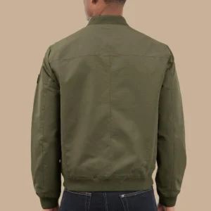 Aerin Cotton Plain Green Bomber Jacket Back
