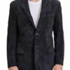 Aidan black suede blazer jacket