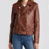 Ainsley Brown Stylish Biker Real Leather Jacket