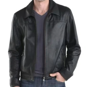 Aj Black Aviator Leather Jacket