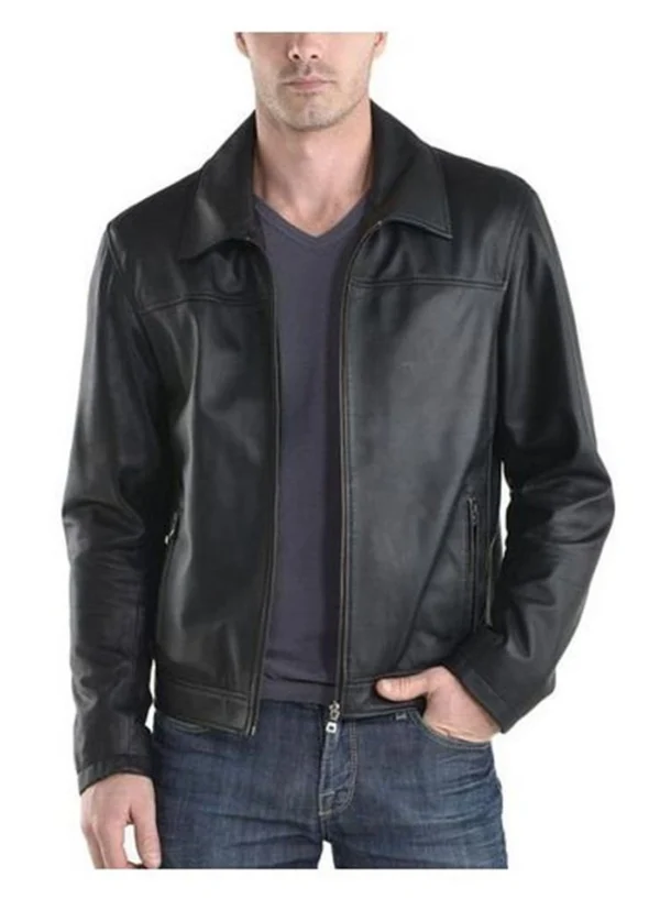 Aj Black Aviator Leather Jacket