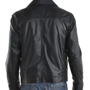 Aj Black Aviator Leather Jacket Back