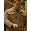 Alan Ritchson Reacher Brown Trucker Jacket Front