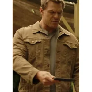 Alan Ritchson Reacher Brown Trucker Jacket Front