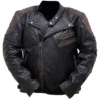 Aliyah Distressed Black Double Rider Leather Jacket