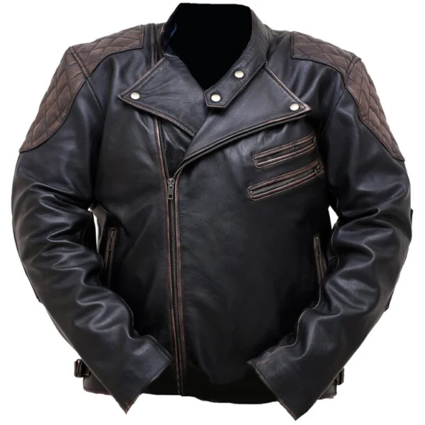 Aliyah Distressed Black Double Rider Leather Jacket