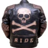 Aliyah Distressed Black Double Rider Leather Jacket Back