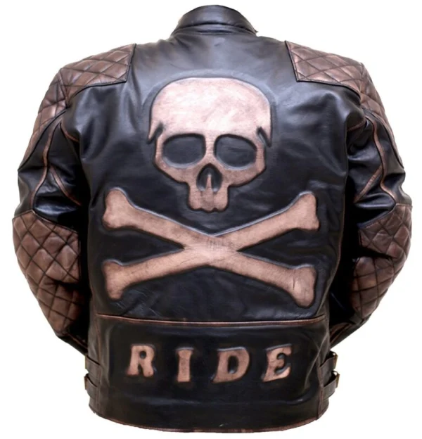 Aliyah Distressed Black Double Rider Leather Jacket Back