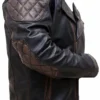 Aliyah Distressed Black Double Rider Leather Jacket Side View