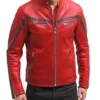 Allison Cherry Red Cafe Racer Jacket