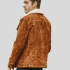Ally Light Tan Suede Moto Jacket back