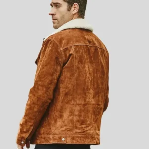 Ally Light Tan Suede Moto Jacket back