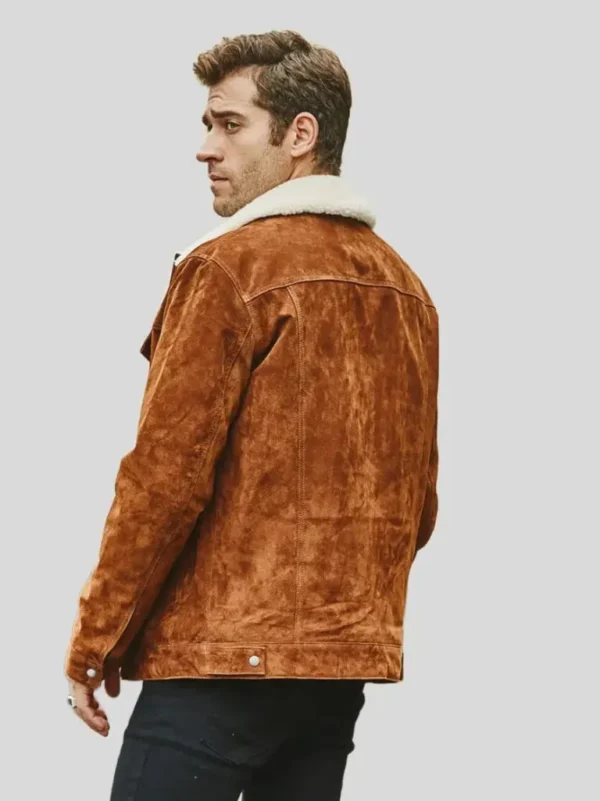 Ally Light Tan Suede Moto Jacket back