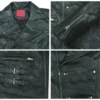 Alyks Green Double Rider Leather Jacket Closeup