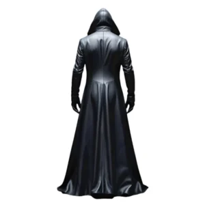Alyssa Longline Leather Trench Outerwear Back