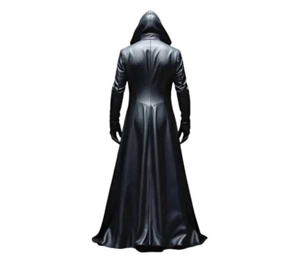 Alyssa Longline Leather Trench Outerwear Back
