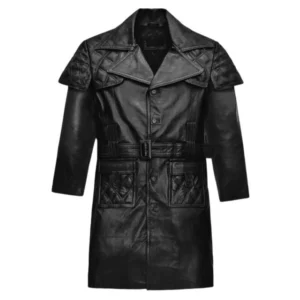 Alyza classic leather trench coat