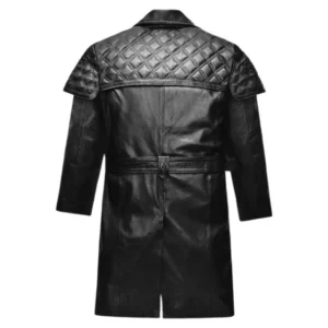 Alyza classic leather trench coat Back