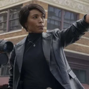 Angela Bassett 9 1 1 S04 Black Leather Blazer