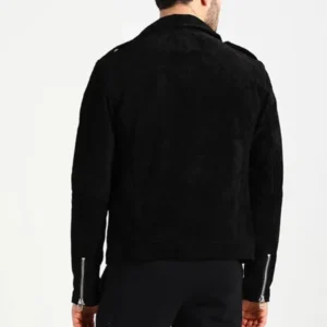 Annmarie Black Suede Motorcycle Jacket back