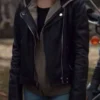 Antonia Gentry Ginny & Georgia Black Leather Jacket Front