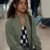 Antonia Gentry Ginny and Georgia S03 Green Bomber Jacket Side View