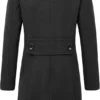 Aracely Elegant Notched Collar Double Breasted Wool Coat Back