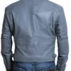 Ariana Gray Colored Biker Leather Jacket Back