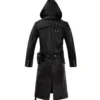 Asa Hooded Leather Duster Coat Back