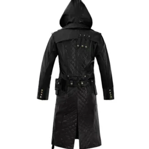 Asa Hooded Leather Duster Coat Back