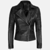 Avery Chic Look Slim Fit Quilted Leather Jacket