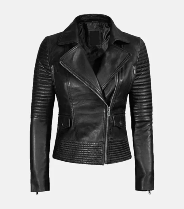 Avery Chic Look Slim Fit Quilted Leather Jacket