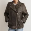 Bailie Vintage Style Black Distressed Leather Biker Jacket