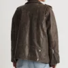 Bailie Vintage Style Black Distressed Leather Biker Jacket Back