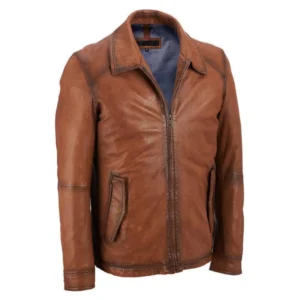 Bilal Rich Brown Leather Jacket for Men