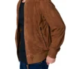 Billy Rich Brown Suede Bomber Jacket Side View