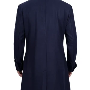 Bishop Double Breasted Long Wool Coat Back