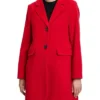 Blazie Single Breasted Alluring Red Wool Coat