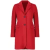 Blazie Single Breasted Alluring Red Wool Coat Front