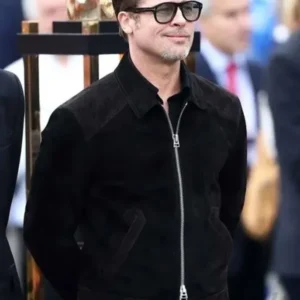 Brad Pitt F1 The Movie Black Suede Leather Jacket