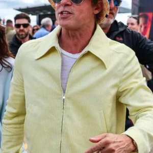 Brad Pitt F1 The Movie Cream Bomber Jacket