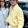 Brad Pitt F1 The Movie Cream Bomber Jacket Side View