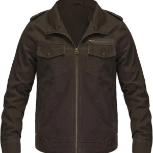 Braden Brown Cotton Trucker Jacket