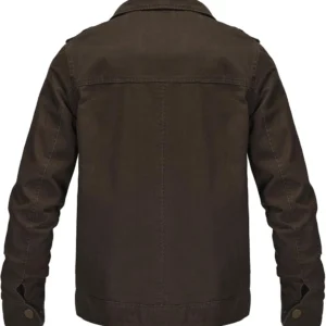 Braden Brown Cotton Trucker Jacket Back