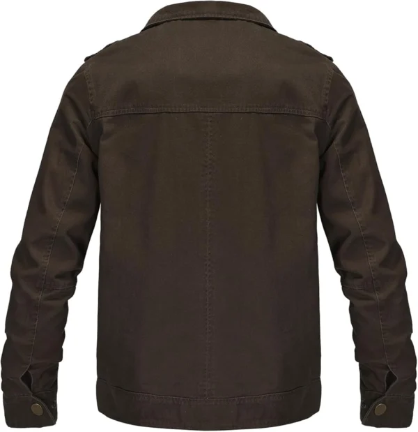 Braden Brown Cotton Trucker Jacket Back