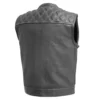Brendan Padded Quilted Leather Vest Back